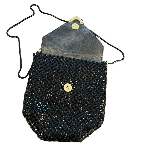 Vintage Regale Hong Kong Black Metal Flat Chain Shoulder Bag - Picture 4 of 7